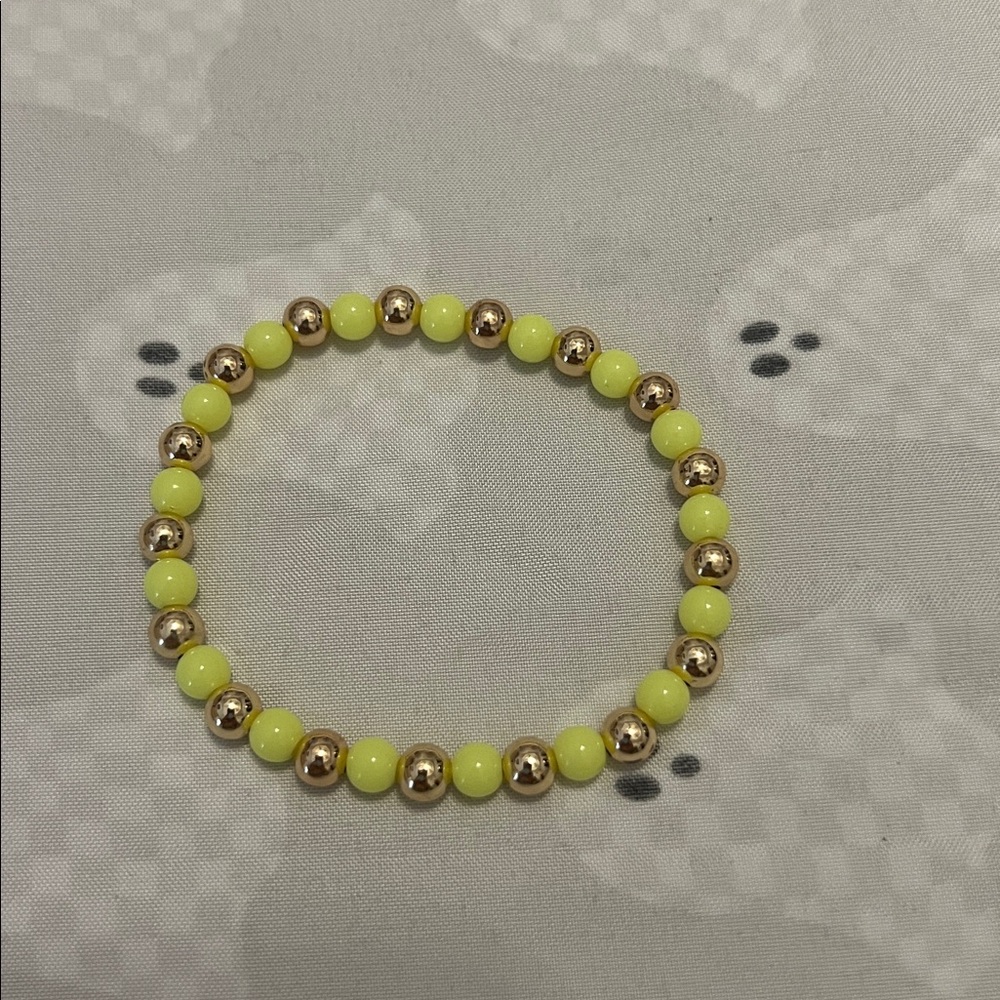 Yellow and Gold Filled Beaded Bracelet
